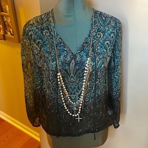 Ana Sheer Tunic Top M